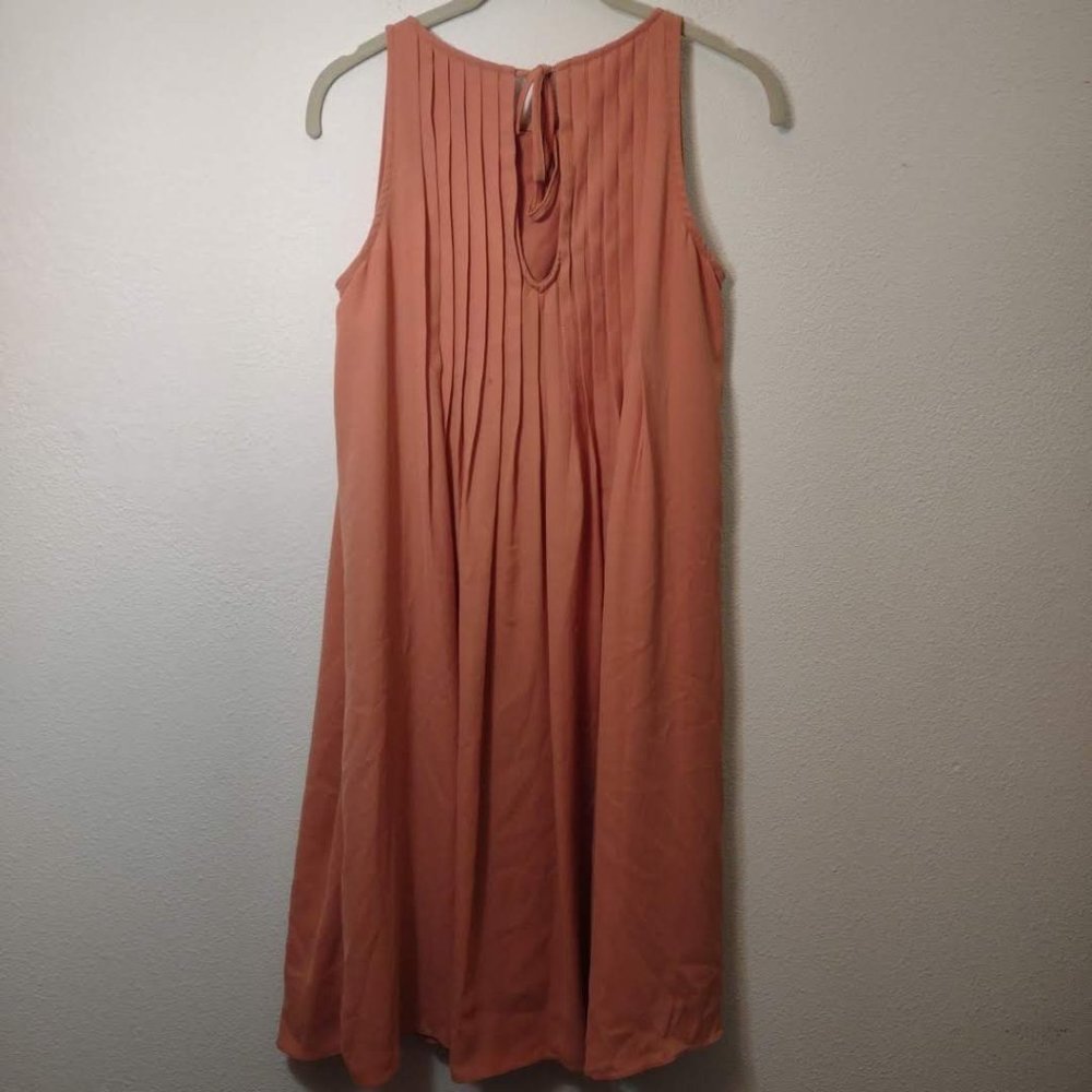 Nanette Lepore Coral Pleated Shift Dress 4 - Picture 2 of 7